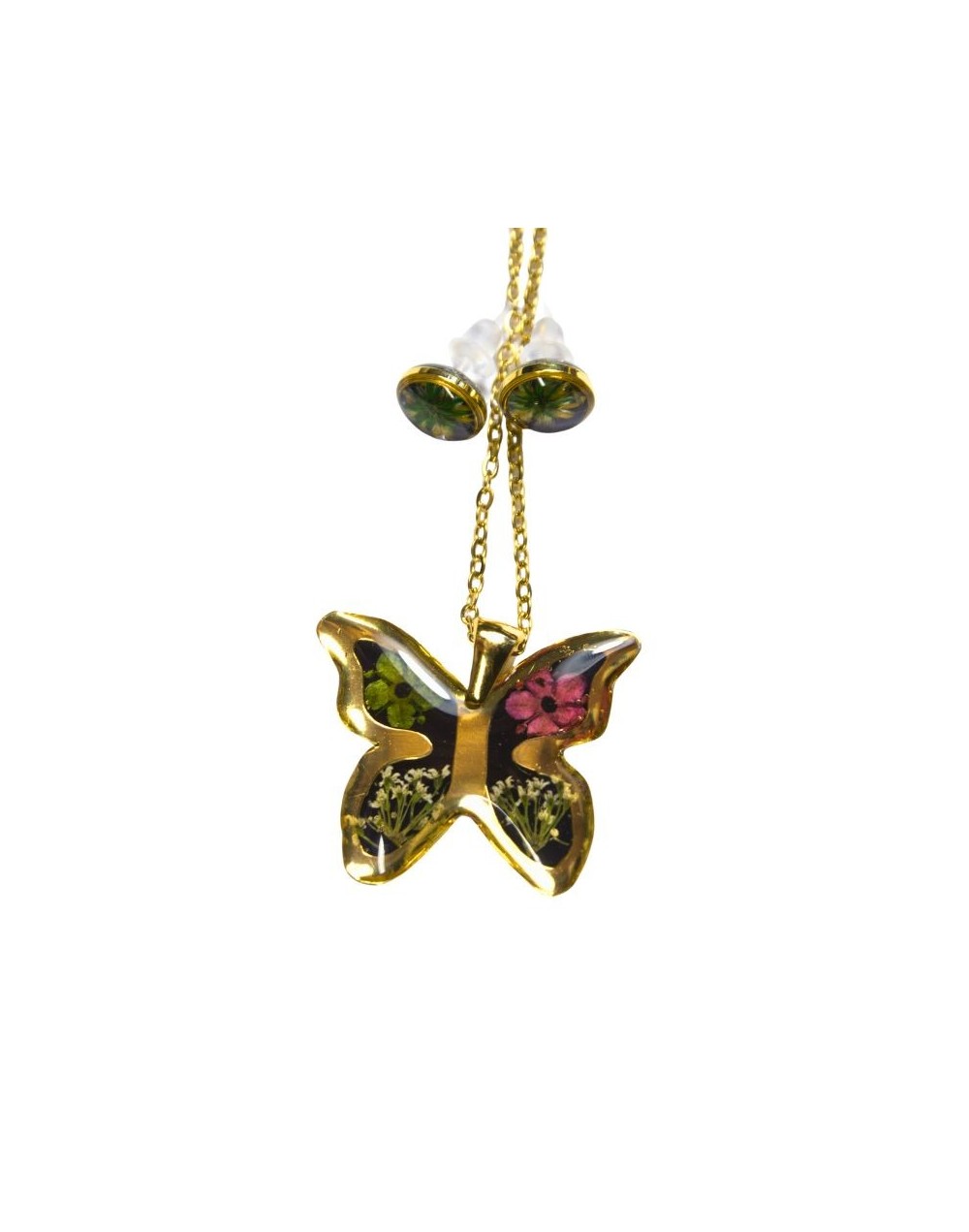 Collar Mariposa Corte con Topos