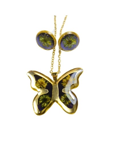 Collar Mariposa Corte con Topos