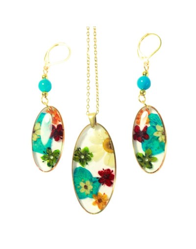 Collar Ovalado y Aretes