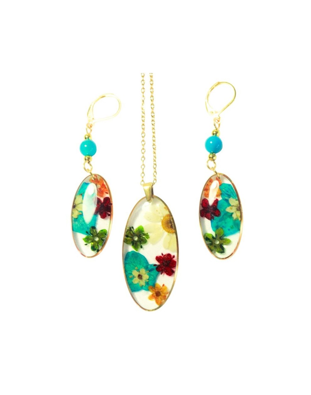 Collar Ovalado y Aretes