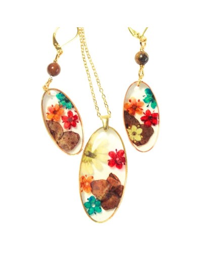 Collar Ovalado y Aretes