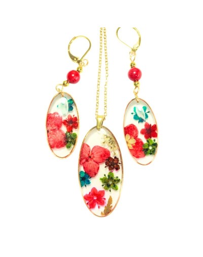 Collar Ovalado y Aretes
