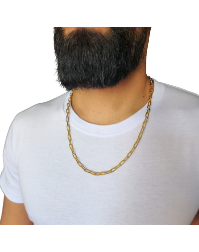 Cadena de Clip Ancho Largo Dorado