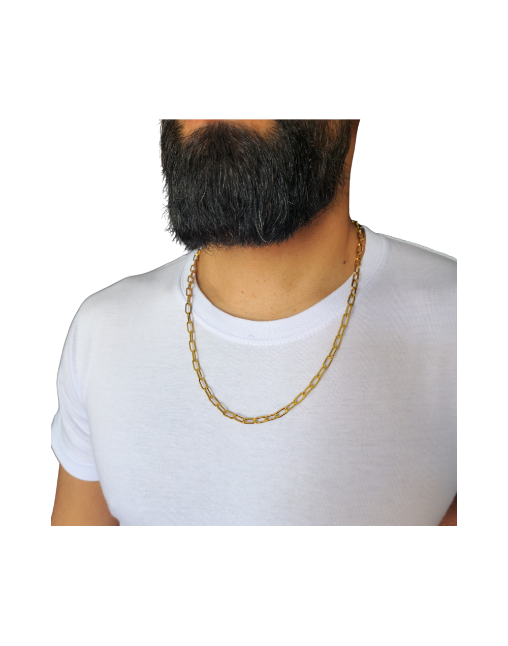 Cadena de Clip Ancho Largo Dorado