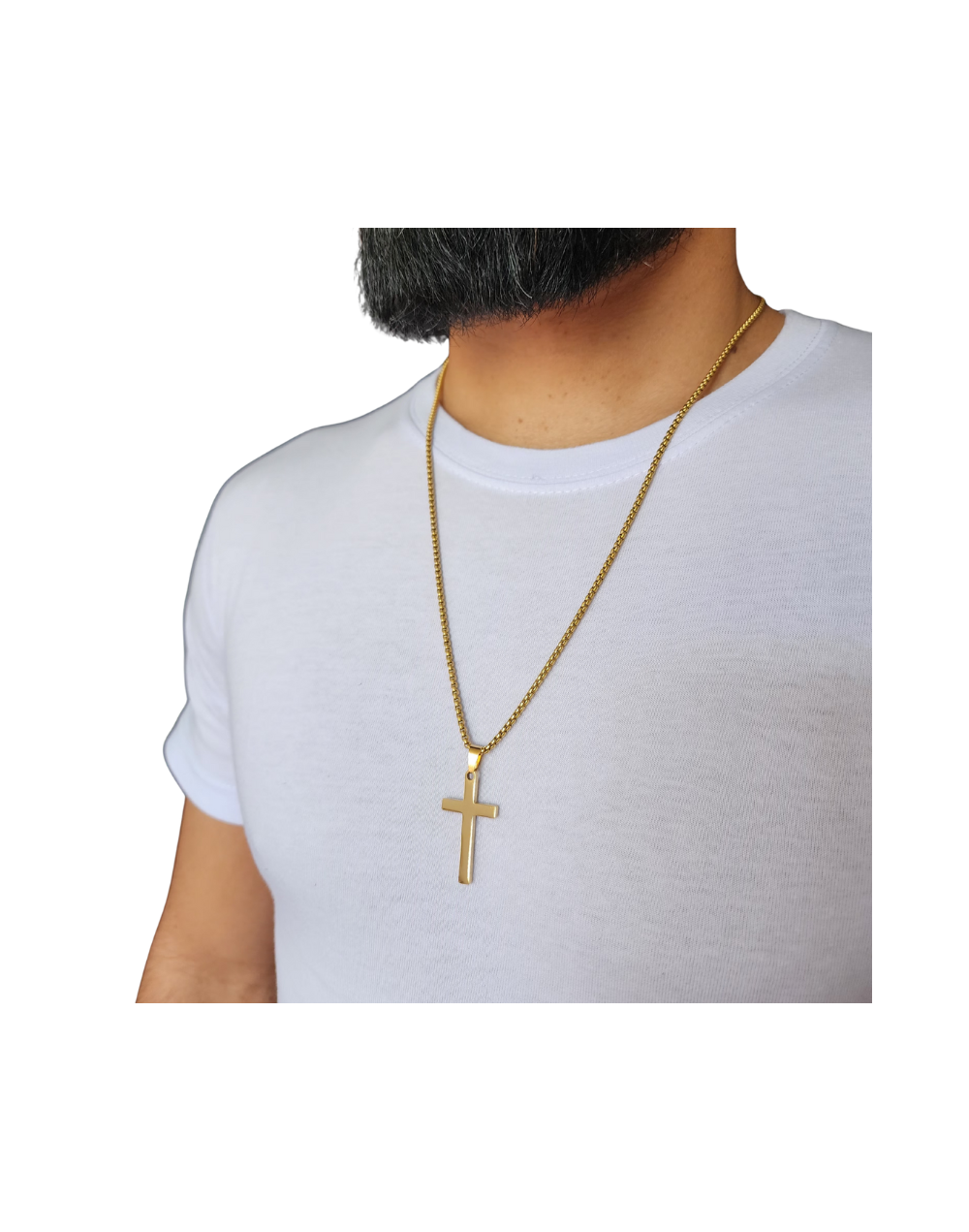 Dije de Cruz + Cadena Veneciana Dorada