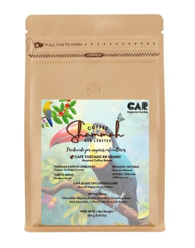 Café Tostado en Grano Variedad Papayo Ombligón