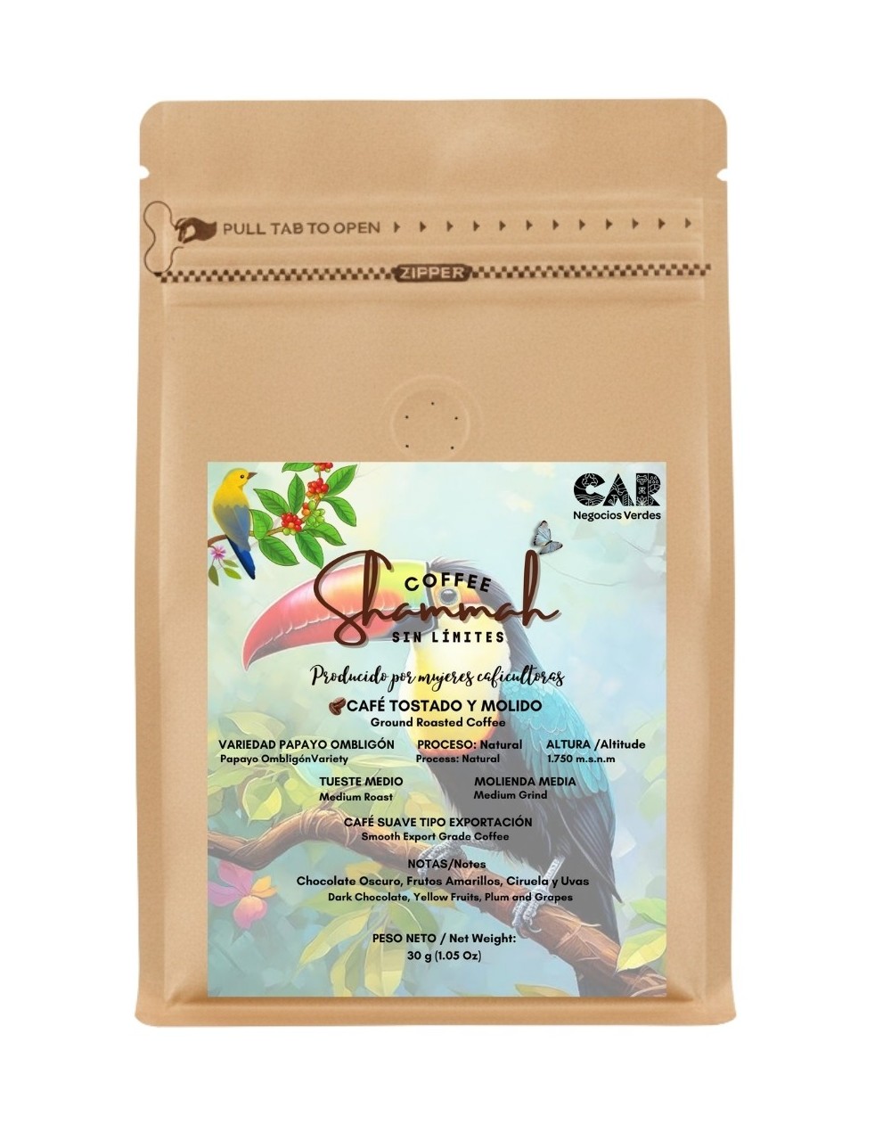 Café Tostado y Molido Variedad Papayo Ombligón