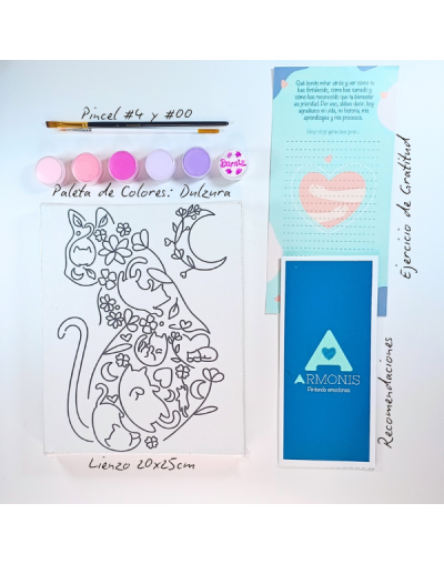 Kit De Arte-terapia: Entre Ronroneos 20x25cm + Dulzura