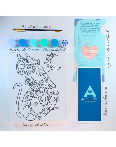 Kit De Arte-terapia: Entre Ronroneos 20x25cm + Tranquilidad