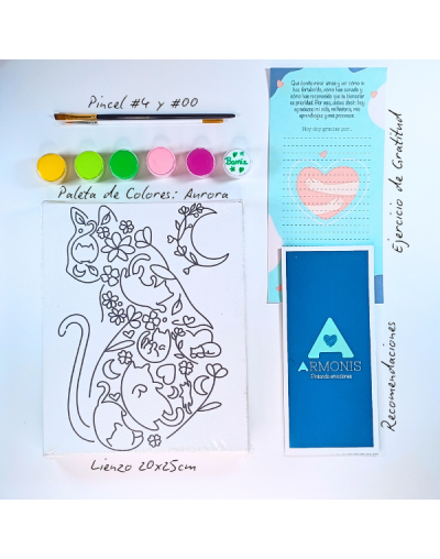 Kit De Arte-terapia: Entre Ronroneos 20x25cm + Aurora