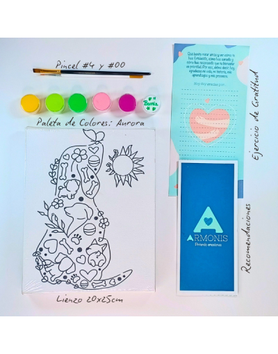 Kit De Arte-terapia: Complicidad Peluda 20x25cm + Aurora