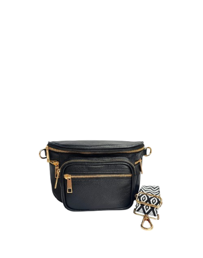 Es un bolso mediano en puro cuero, Con mandalas