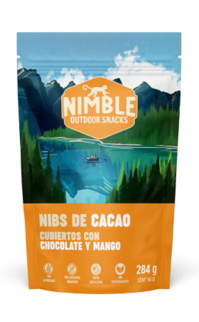 Nibs de cacao con chocolate y mango bolsa 284g