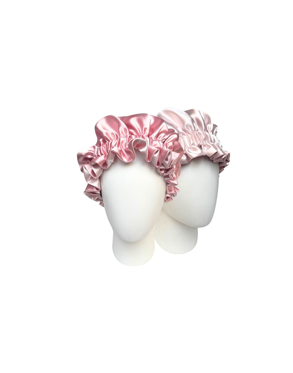 Gorro para dormir satín rosado con rosado claro