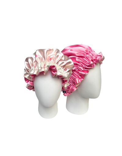 Gorro para dormir satín corazones crema