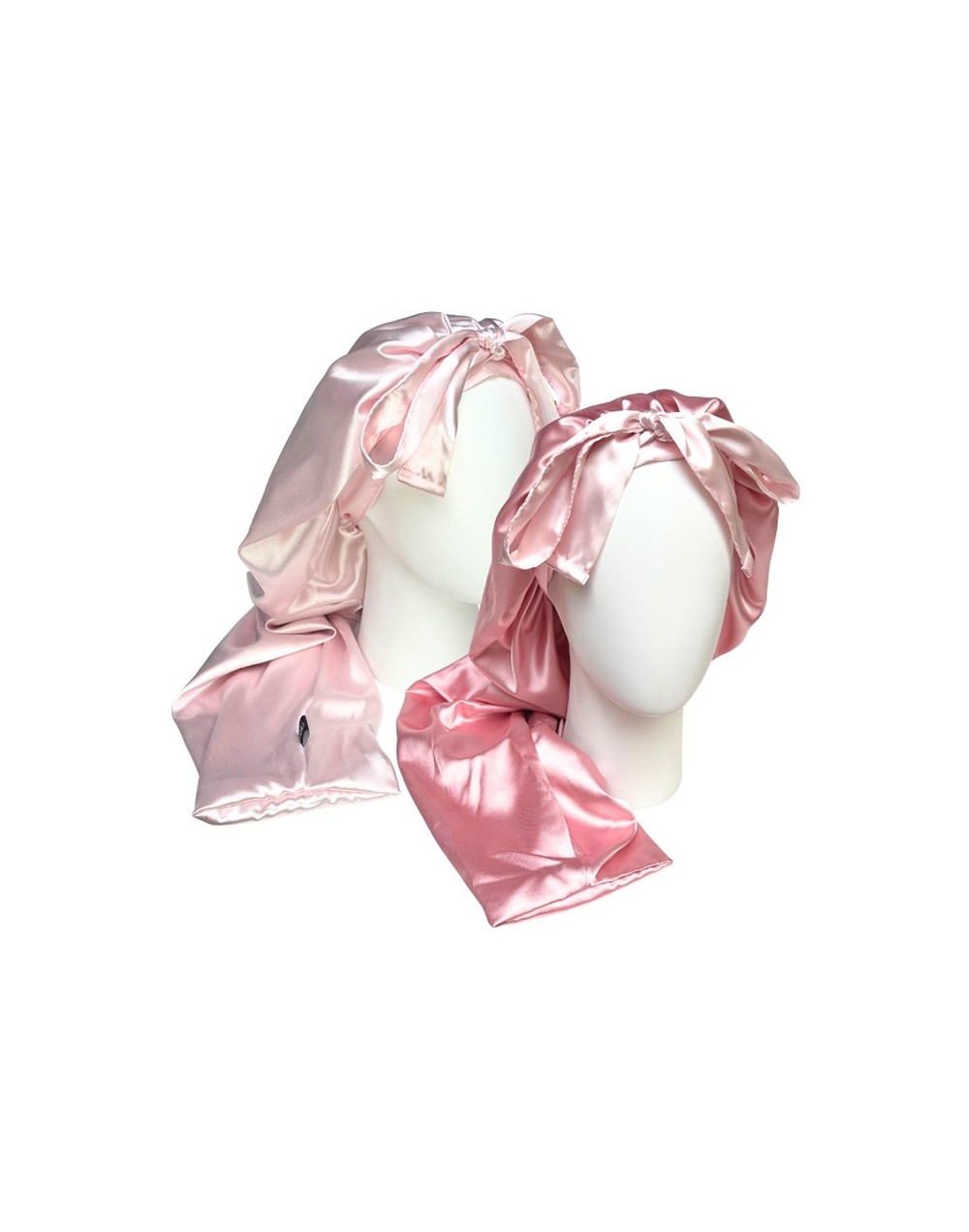 Gorro para dormir largo satín rosado