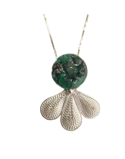 colgante filigrana y morralla de esmeralda 1
