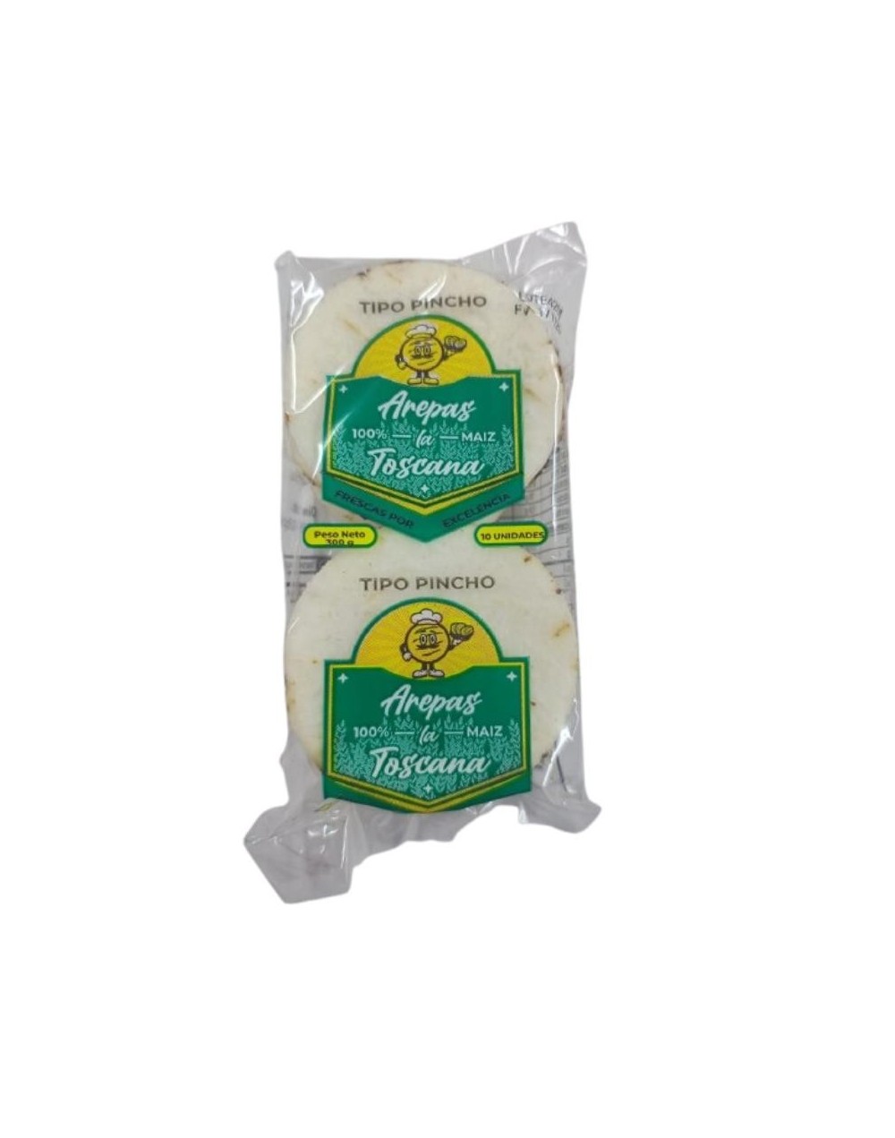 Arepa tipo Pincho paquete por 10 unidades Arepas la Toscana