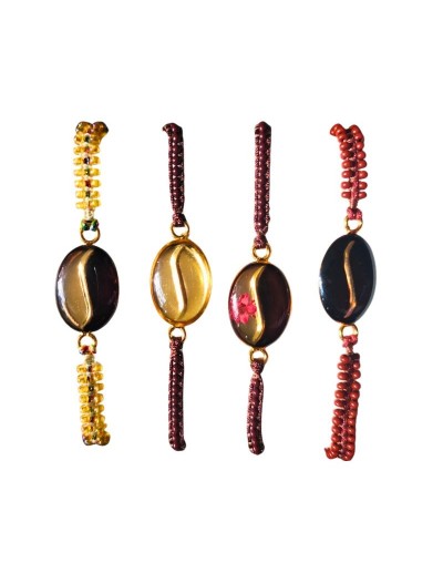 Manilla Tejida Grano de café Grande