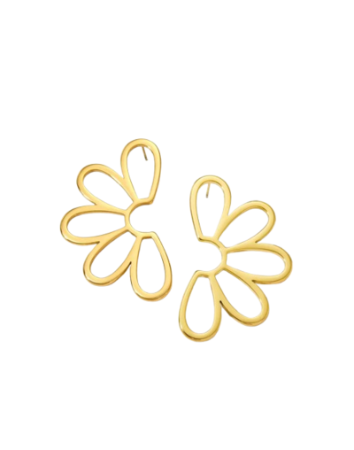 Arete maxi flor dorada