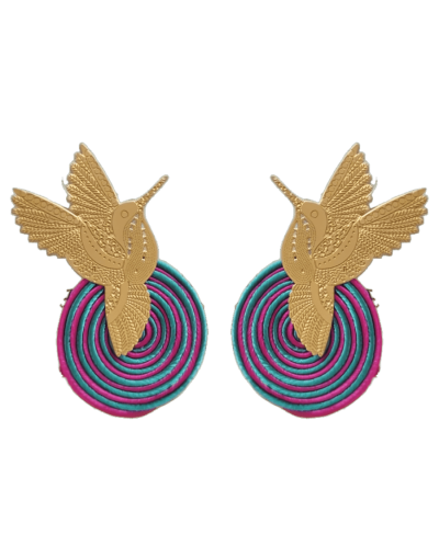 Aretes Colibrí Dorado