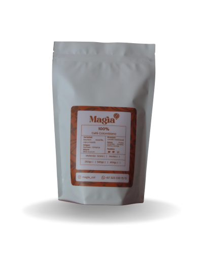 Café Bourbon amarillo, rojo y rosado