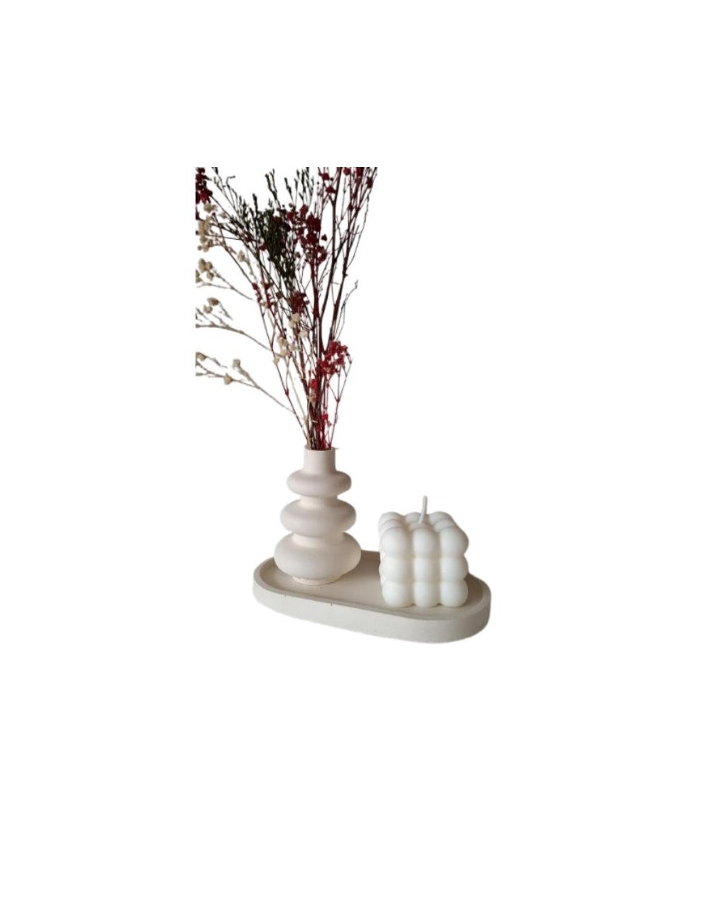 Set Decorativo Bandeja, Jarrón y Vela aromatizada Seasons Art Studio