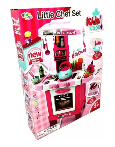 Cocina Grande De Juguete Rosada Luces, Sonidos, Tetera Humo