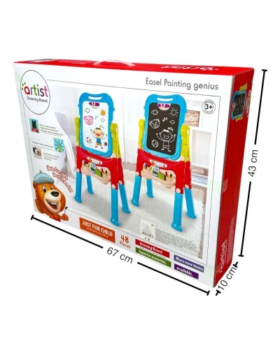 Tablero 2 En 1 Niños  Dibuja A Color Y Tiza Magnético