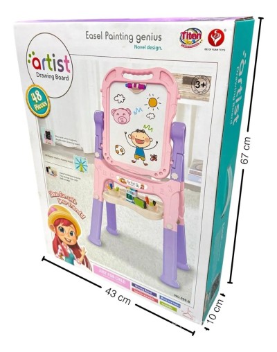 Tablero 2 En 1 Niñas Dibuja A Color Y Tiza Magnético