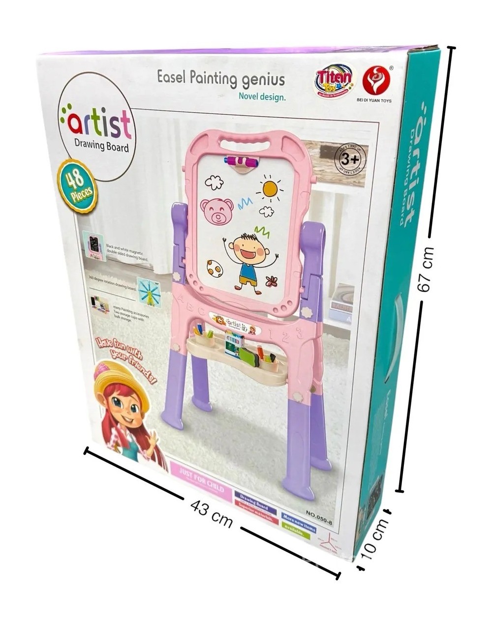 Tablero 2 En 1 Niñas Dibuja A Color Y Tiza Magnético