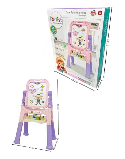 Tablero 2 En 1 Niñas Dibuja A Color Y Tiza Magnético