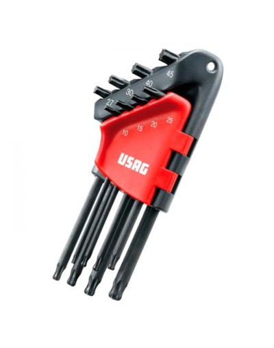 Juego de 8 llaves macho largas de cabeza esférica para tornillos TORX