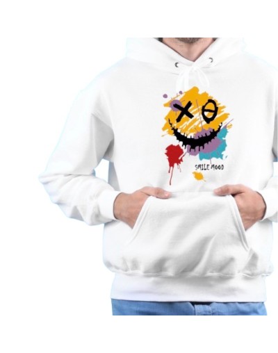 Hoodie blanco estampado