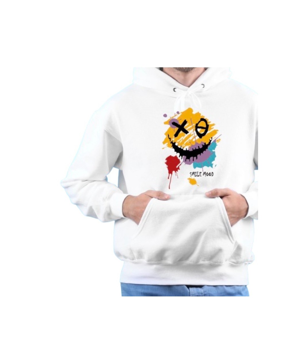 Hoodie blanco estampado