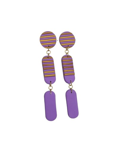 Aretes arcilla polimérica morados