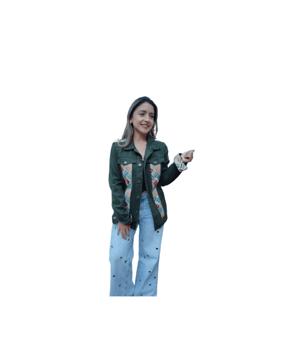 CHAQUETA ETNIKA APLIQUE TELAR