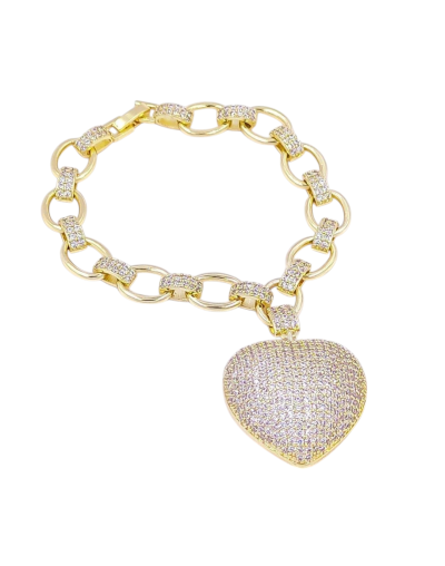 Pulsera de corazón en circón de murano
