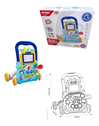 Andadera Musical Para Bebe Didáctica Con Tablero Mágico Niño