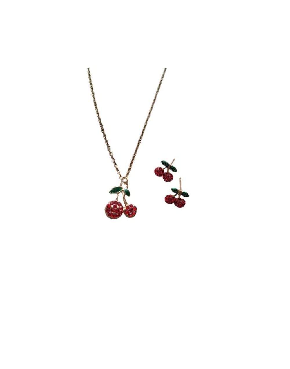 cadena y aretes Cereza