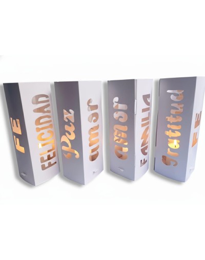 Faroles navideños con velas y oración – Regalo para compartir en familia