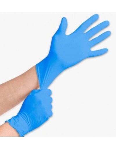 GUANTES DE NITRILO AZUL CAJA *100 UNDS INVIMA