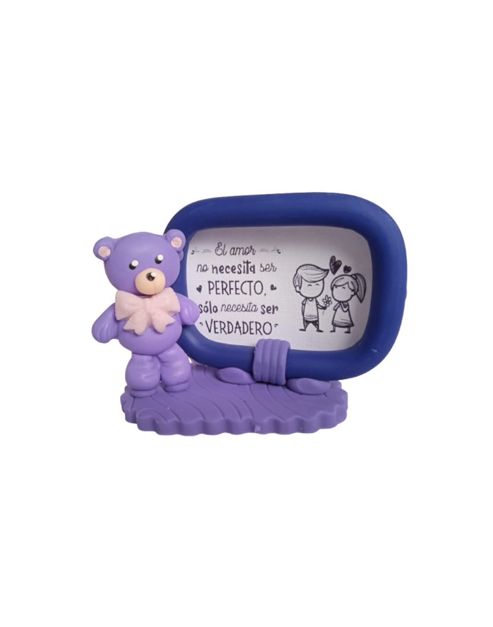 Portarretratos de Porcelanicrón - Amor y Amistad con Osito 🐻💖 Un detalle tierno y personalizado para celebrar el cariño en tod