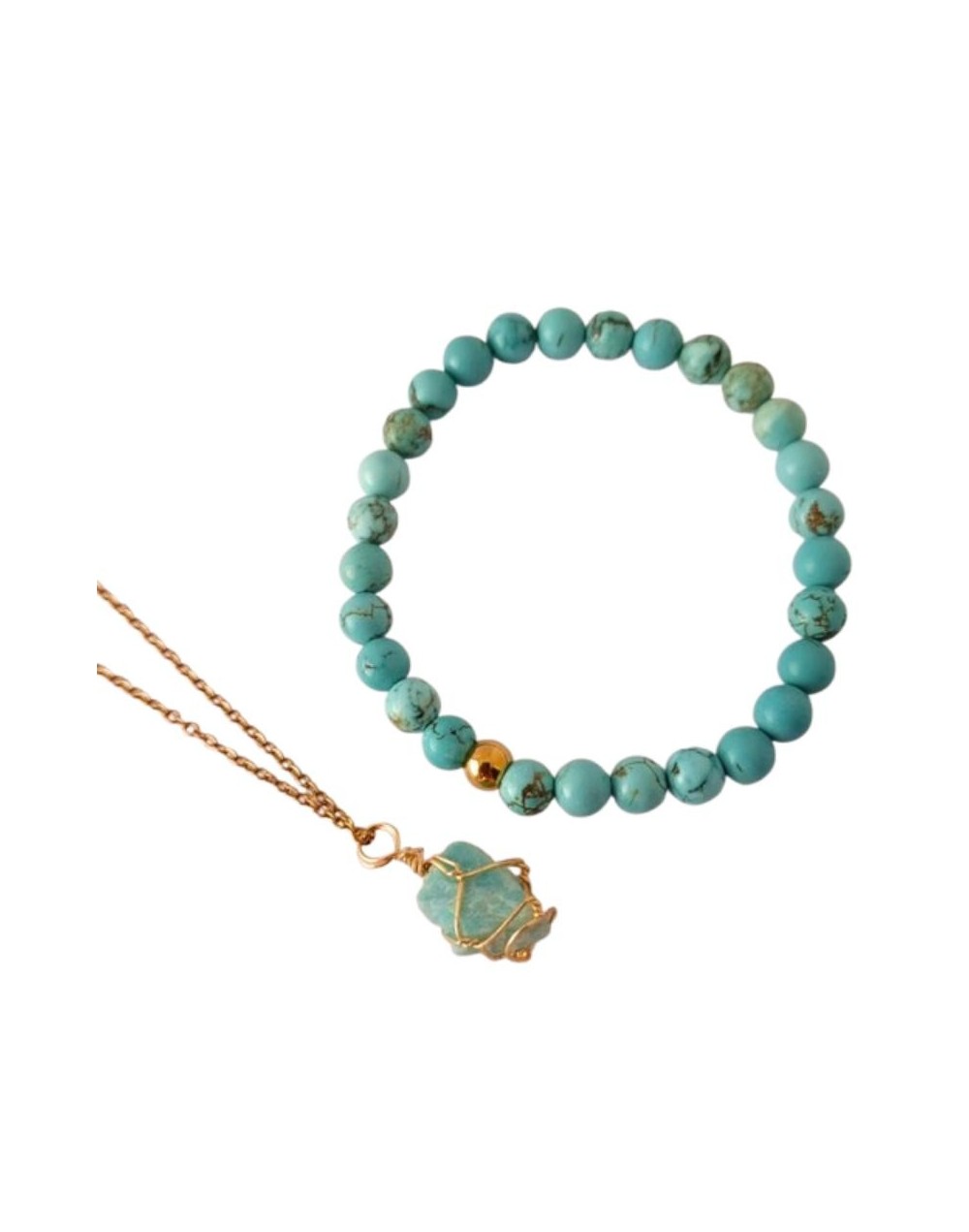 Set Turquesa Natural – Cadena y Pulsera