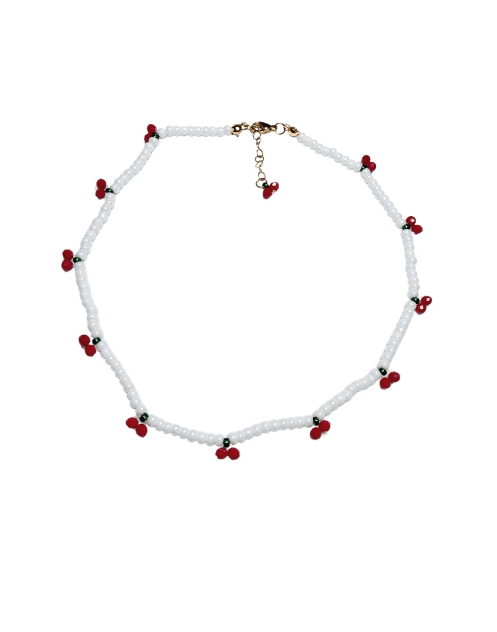 Collar Cerezas | Joyería artesanal con mostacilla checa, murano rojo y acero inoxidable – Meraki Accesorios
