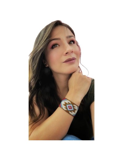 Manilla Raíces | Brazalete artesanal Miyuki con diseño geométrico – Meraki Accesorios