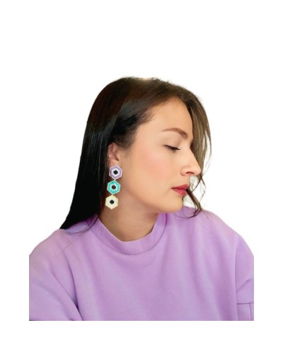 Aretes Prisma | Joyería artesanal geométrica con miyuki  – Meraki Accesorios