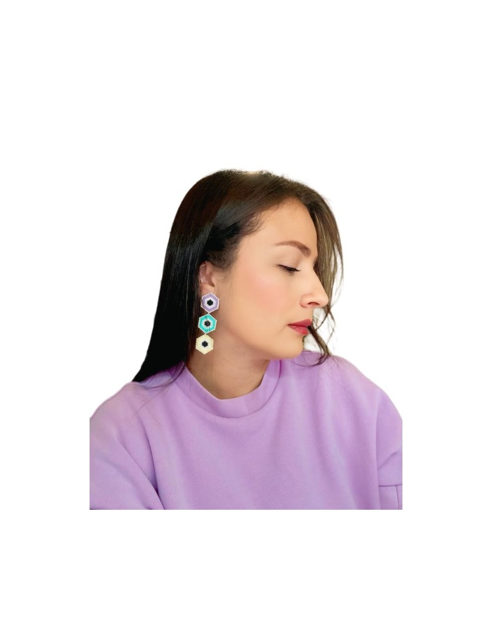 Aretes Prisma | Joyería artesanal geométrica con miyuki  – Meraki Accesorios