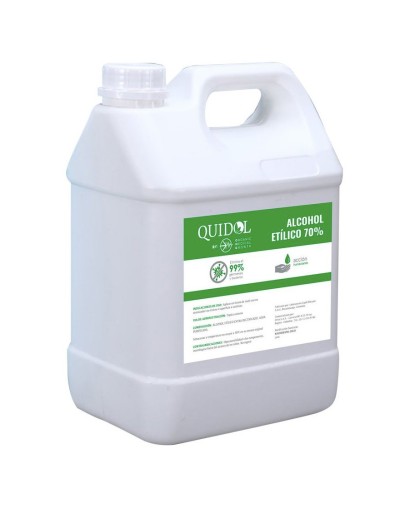 Alcohol Etílico 70 Solución Multiusos Quidol X 20 Lt