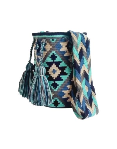 Mochila Wayuu Original - Diseño Azul